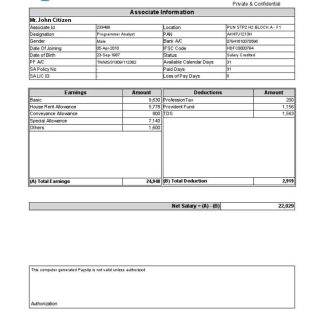 INDIA APPREN Technologies Private Limited payslip in Word and PDF formats download template file