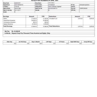 INDIA education authority Punjab mpnthly salary statement in Word and PDF formats download template file