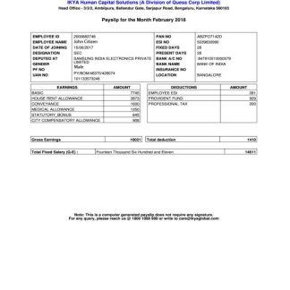 INDIA GENESYS Telecom Labs India Pvt Ltd payslip in Word and PDF formats download template file