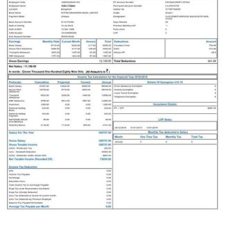 INDIA HDFC bank payslip template in Word and PDF formats download template file