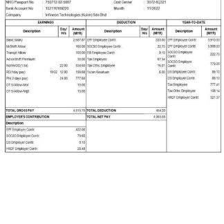 INDONESIA GSOFT payslip template in Word in PDF formats download template file