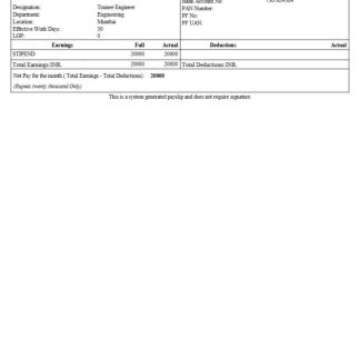 industrial robot company payslip in Word and PDF formats download template file