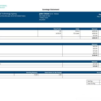 INFINITE wealth Australia earning statement in Word and PDF formats download template file