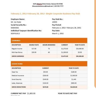 Iris Software Technologies payslip template in Word and PDF formats.pdf, 1 download template file