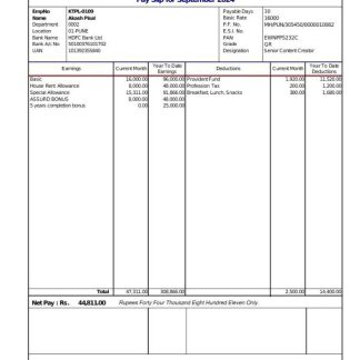 KIFS Housing Finance payslip template in Word and PDF formats.pdf, 1 download template file