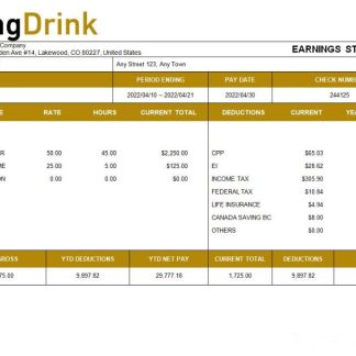 leisure company payroll template in Word and PDF formats download template file