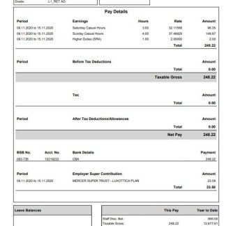 LongDrink  company payroll template in Word and PDF formats download template file