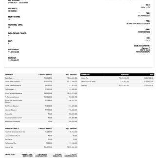 Abnormal Security India Private Limited payslip template in Word and PDF formats.pdf, 1 download template file