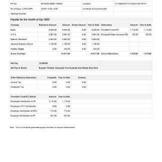 Medical leave pay stub in PDf and Word format download template file