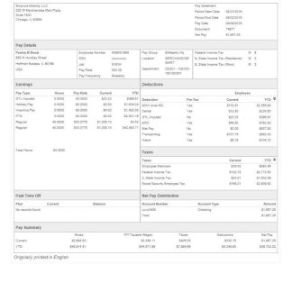 Metlife Global Operations Support Center payslip template in Word and PDF formats.pdf, 1 download template file