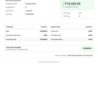 Mphasis IT company payslip template in Word and PDF formats.pdf, 1 download template file