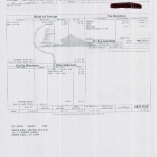 North Main Avenue Pay Stub Template download template file