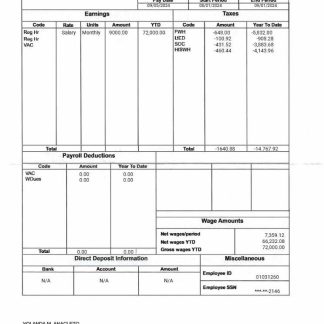 OhioHealth Corporation Paystub download template file