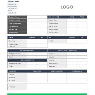 PARASOL Limited paystub in Word and PDF formats download template file