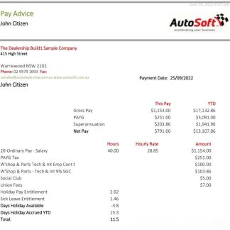 AUSTRALIA AUDIO Visual SuperCity payslip in Word and PDF formats download template file