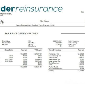 R & A Grower pay stub in PDF and Word formats download template file