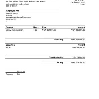 Self employment pay stub download template file
