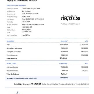 Sneha Farms payslip template in Word and PDF formats.pdf, 1 download template file