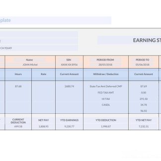 SOUTHWEST AIRLINES CO earnings statement in PDf and Word formats download template file