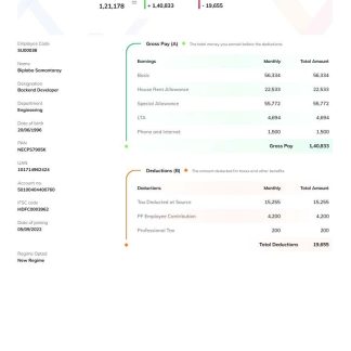 space company editable payslip template in Word and PDF formats download template file