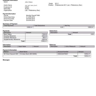 Thailand payslip (in Thai language) download template file