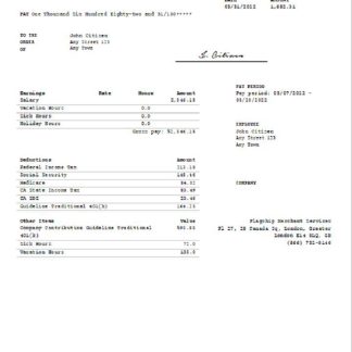 Topper's Pizza pay stub download template file