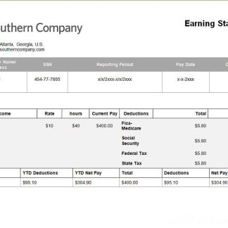 USA chemical industry earning statement download template file