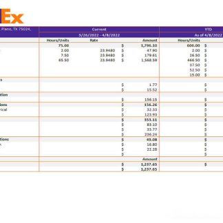 USA Denbury Resources Inc. oil & gas company pay stub download template file
