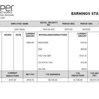 USA financial company employee sheet template in Word and PDF format, version 3 download template file