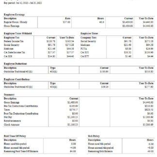 USA financial company employee sheet template in Word and PDF format, version 4 download template file
