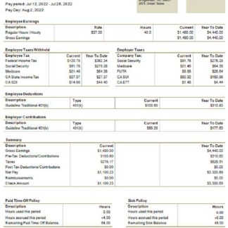 USA food production company employee sheet download template file