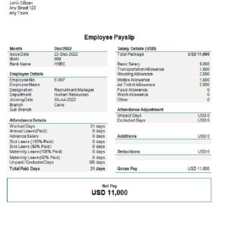 USA insurance company employee sheet template in Word and PDF format, version 2 download template file