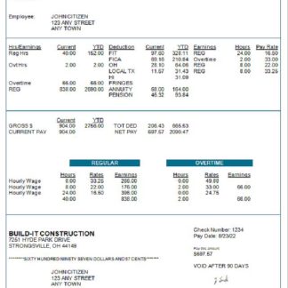 USA Marathon Petroleum company pay stub download template file