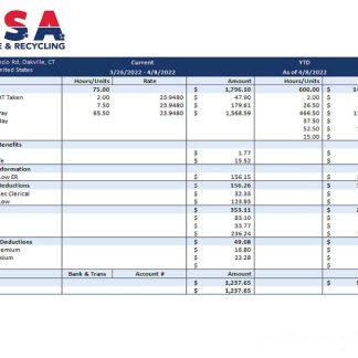 USA technological company employee sheet download template file
