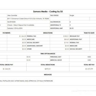 Williams Lea India corporate office payslip template in Word and PDF formats.pdf, 1 download template file