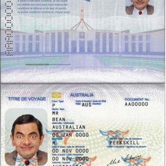 Australian passport (convention travel document) download template file