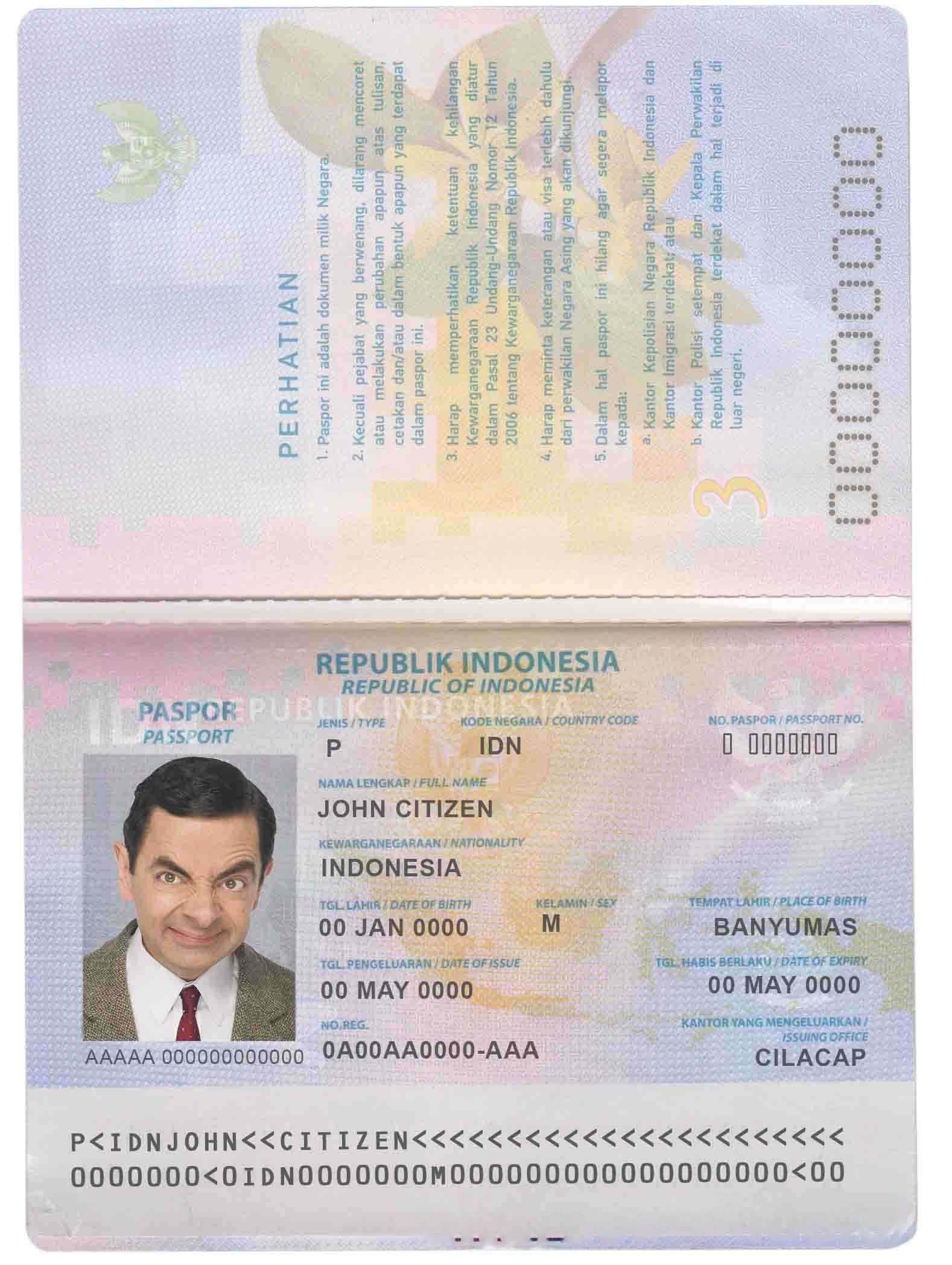 Indonesia Passport v1 Download Template File