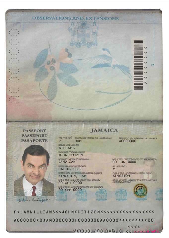 Jamaica Passport Download Template File