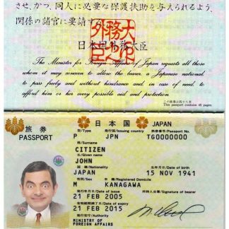 Japan Passport 2005 Download Template File