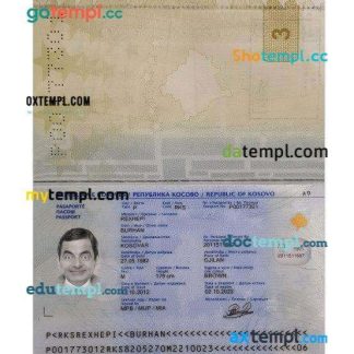 Kosovo Passport Download Template File