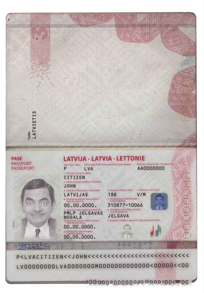 Latvia Passport 2015 Download Template File