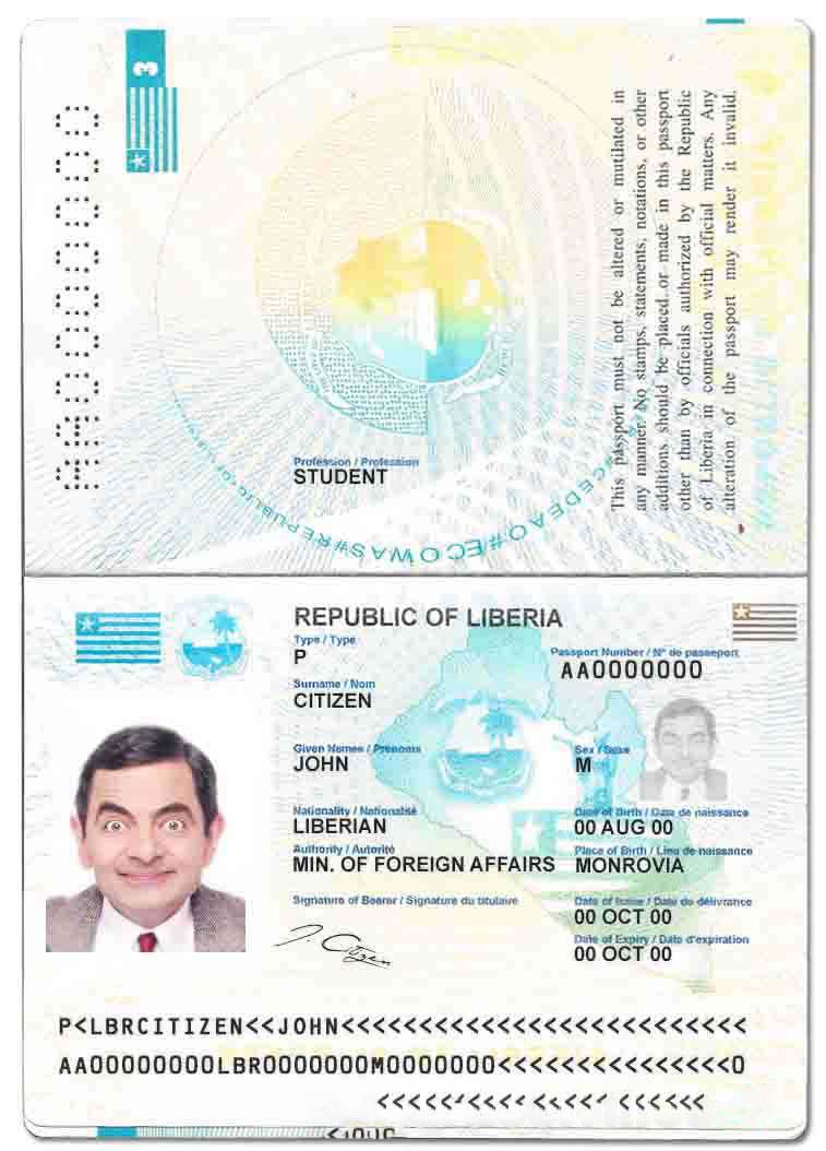Liberia Passport Download Template File