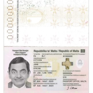 Malta Passport 2020 Download Template File