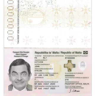 Malta Passport 2020 Download Template File