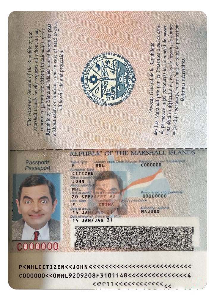 Marshall Islands Passport Download Template File