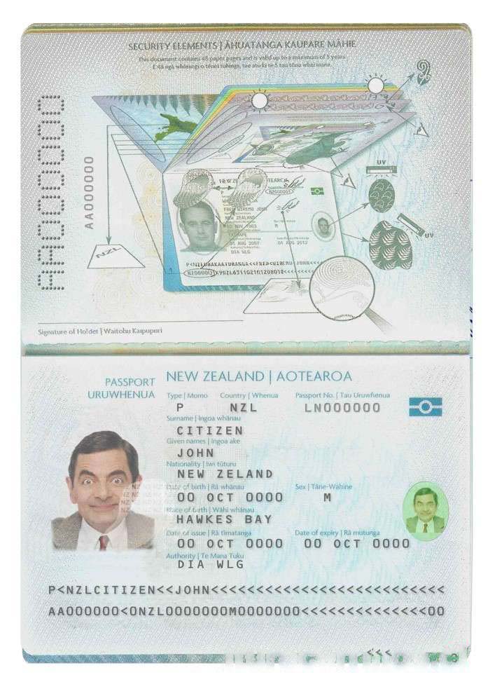 New Zealand Passport 2009 Download Template File