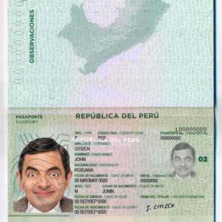Peru Passport Download Template File