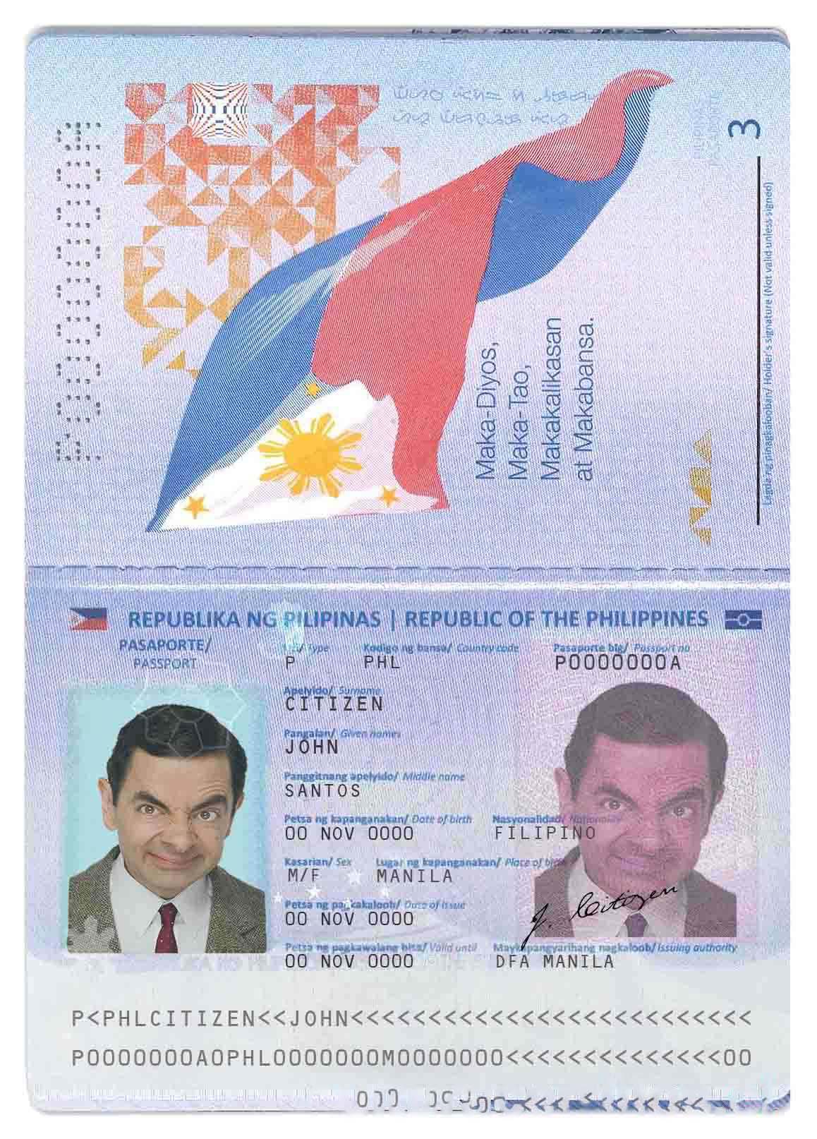 Philippines Passport v1 Download Template File