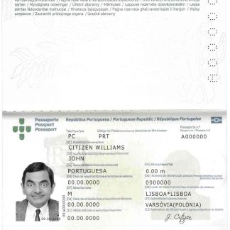 Portugal Passport 2006 Download Template File