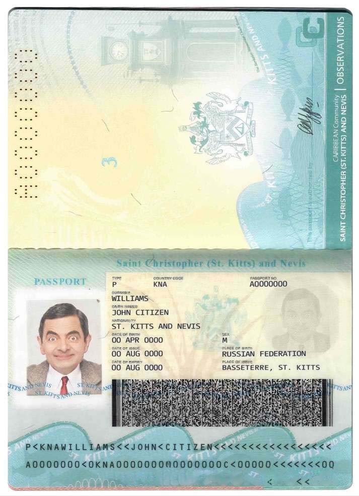 Saint Kitts and Nevis Passport Download Template File